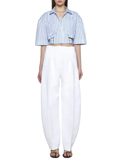 Shop Jacquemus Trousers In White