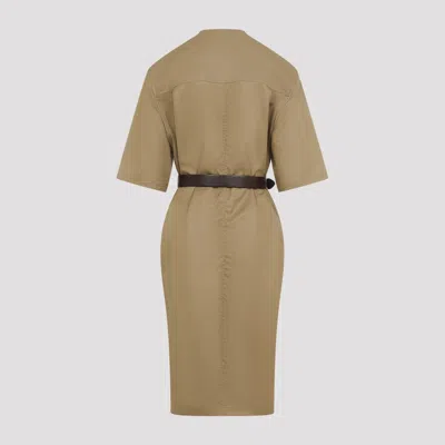 Saint Laurent Saharienne Dress In Beige