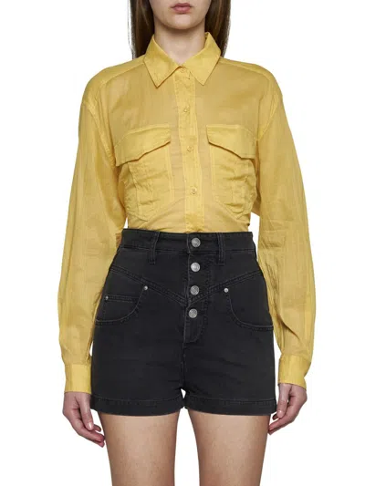 Isabel Marant Étoile Jovany Ultra High Rise Denim Shorts In Faded Black