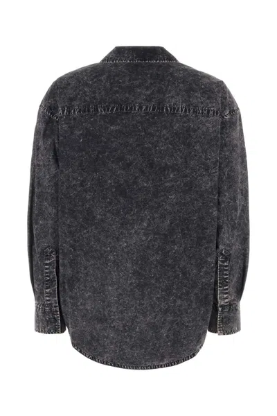 Alexander Wang T T By Alexander Wang Black Cotton Oversize Shirt In Black