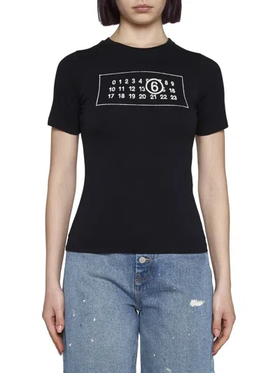 Shop Mm6 Maison Margiela T-shirts And Polos In Black