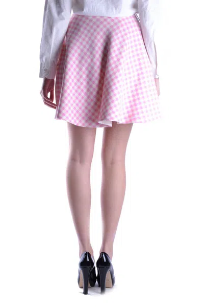 Prada High-waisted A-line Skirt Checkered Pattern In Pink