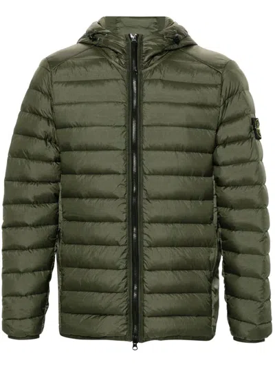 Shop Stone Island Nylon Down Jacket In Green