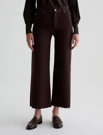 Ag Saige Mid Rise Ankle Wide Leg Jeans In Burgundy