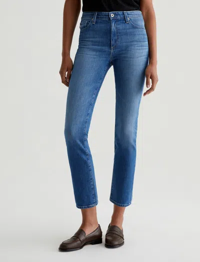 Ag The Jean Of Tomorrow Alexxis High Waist Straight Leg Jeans In Blue