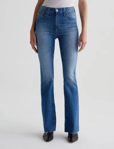 Ag Farrah Raw Hem High Waist Bootcut Jeans In Blue