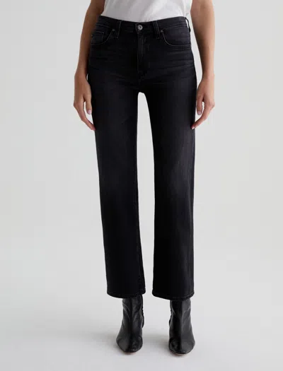 Ag Brinley Mid-rise Straight Leg Jeans In Glasgow In Black