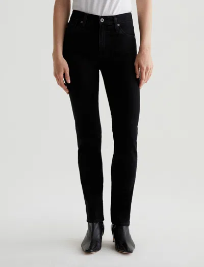 Ag Mari High-rise Slim Straight Jeans In Black