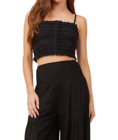 Vintage Havana Voille Button Tank Top In Black In Black