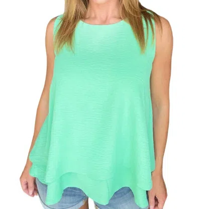 Culture Code Double Tiered Flare Tank In Mint Green In Green
