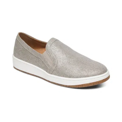 Aetrex Women's Cameron Slip-on Sneakers In Taupe Metallic In Grey