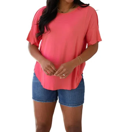 SEW IN LOVE ALWAYS MINE SCOOP NECK TOP IN PINK 