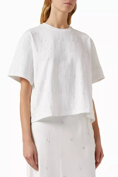 Jonathan Simkhai Amaru Embellished Tee In White In White