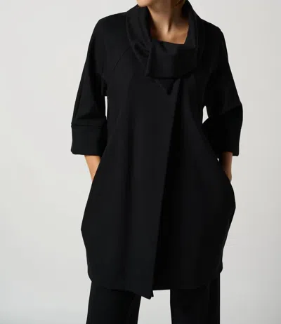 Shop Joseph Ribkoff Cowl Neck Coat In Black