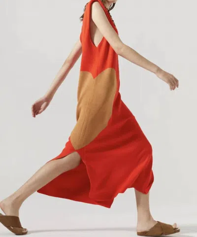 Lanhtropy Love Knitted Dress In Red