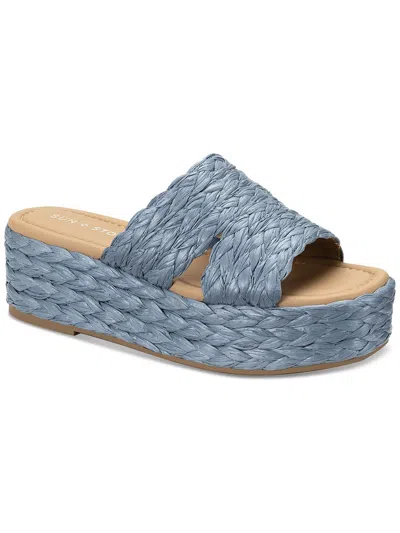 Sun + Stone Women's Olinkaa Woven Slide Espadrille Wedge Sandals, Created For Macy's In Blue