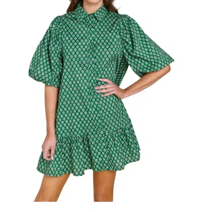 Shop Sofia Collections Linda Dress In Rhombas Verde In Green