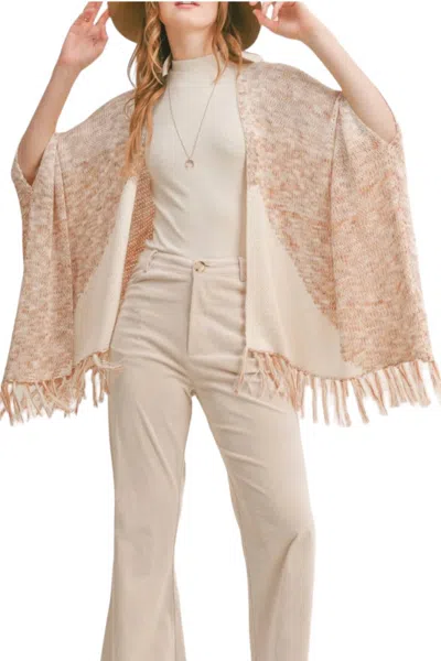 Sadie & Sage New Energy Fringe Cardigan In Ivory Ginger In Multi