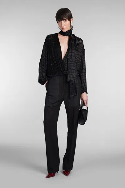 Blumarine Georgette Pants For Special Occasions In Black