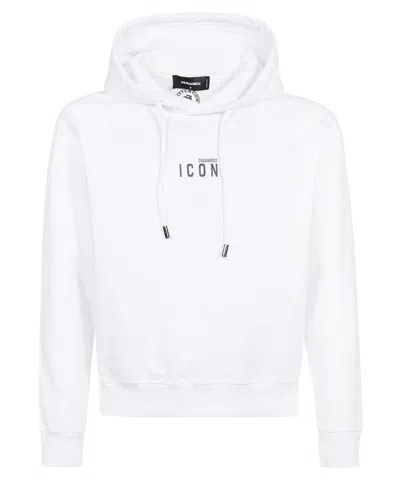 Shop Dsquared2 Icon Cotton Hoodie In White