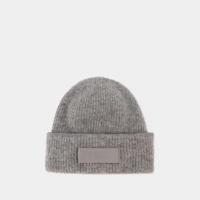 Shop Jacquemus Le Bonnet Gros Grain Beanie In Grey