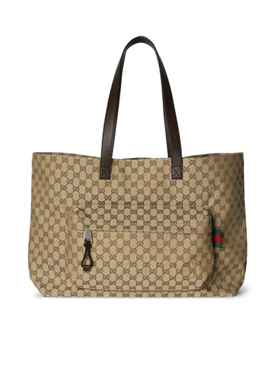 Gucci Large Gg Monogram Tote Bag In Nude & Neutrals