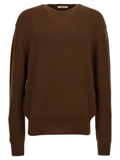 Shop Lemaire Crewneck Sweater Sweater, Cardigans In Brown