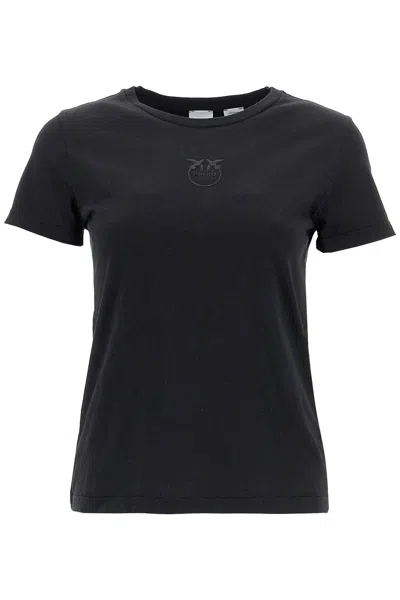 Shop Pinko T Shirt A Maniche Corte Con Ricamo In Black