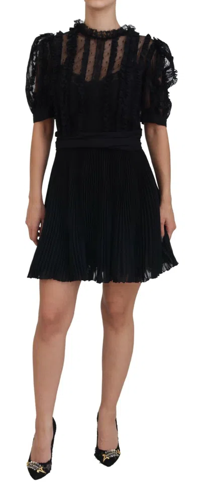 Dolce & Gabbana Elegant Lace Detailed A-line Mini Dress