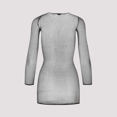 Balenciaga Black Crystal Mesh Mini Top In Black