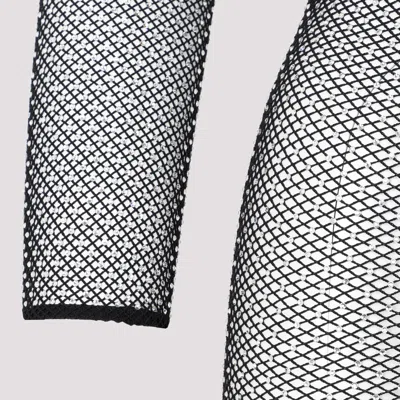 Balenciaga Black Crystal Mesh Mini Top In Black