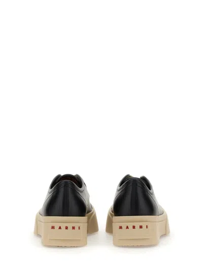 Shop Marni Leather Sneaker In Black