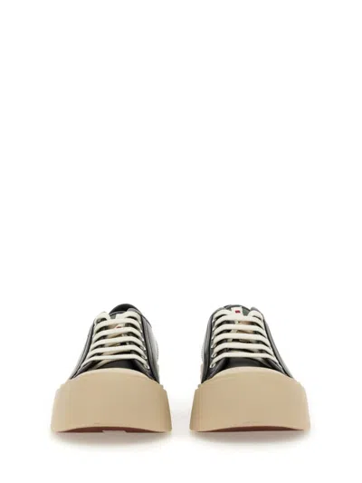 Shop Marni Leather Sneaker In Black