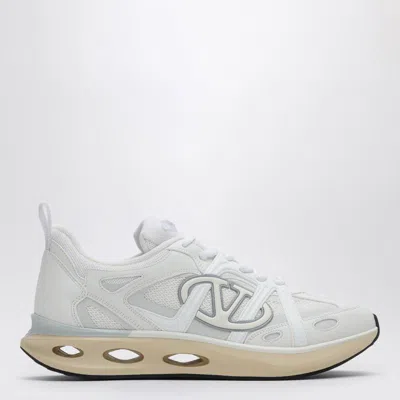 Valentino White Leather And Fabric Vlogo Easyjog Sneakers In White