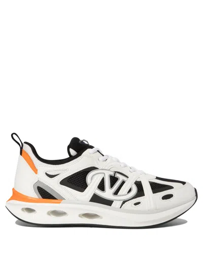 Valentino Vlogo Easyjog Sneakers With Contrast Accents In White