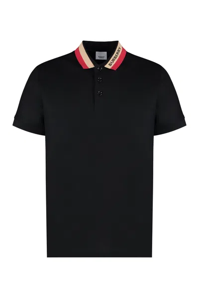 Shop Burberry Men's Edney Polo T-shirt In Black