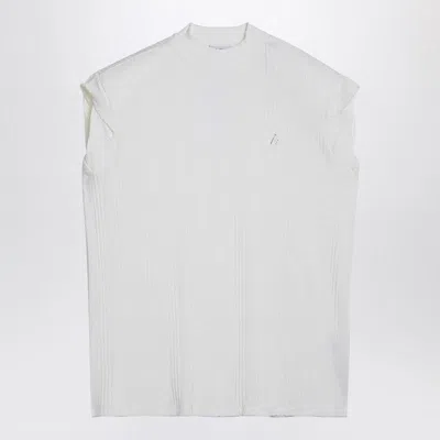 Attico White Sleeveless Cotton Tank Top With Logo In White