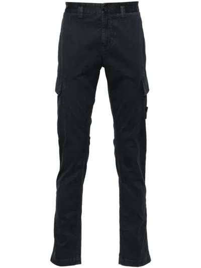 Stone Island Compass-patch Cargo Trousers In Black