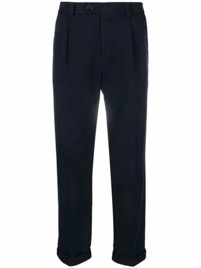 Shop Brunello Cucinelli Men's Cotton Chino Trousers In Blue