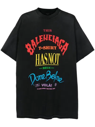 Balenciaga T-shirts And Polos Black In Washdblack