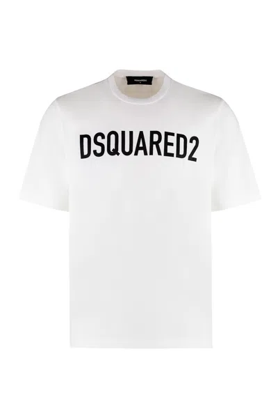 Shop Dsquared2 Men's Logo Cotton T-shirt In White