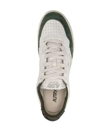Autry Medalist Low White Leather And Suede Bottle Sneakers In Multi