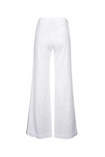 Jacob Cohen Denim Trousers With Wide Leg And Pockets In White