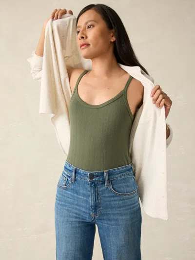 Faherty Pacific Pointelle Tank In Beetle