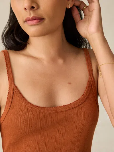 Faherty Pacific Pointelle Tank In Gingerbread