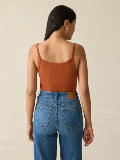 Faherty Pacific Pointelle Tank In Gingerbread
