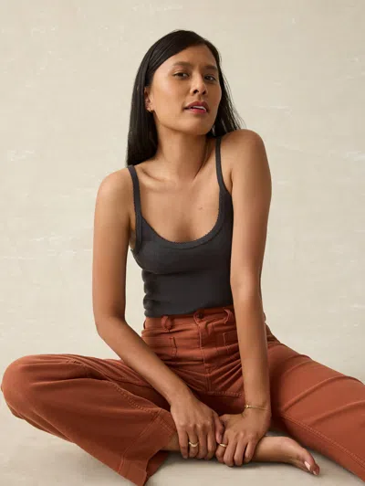 Faherty Pacific Pointelle Tank In Washed Black
