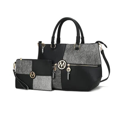 Mkf Collection By Mia K Maji Vegan Leather Women's Satchel Bag With Wristlet In Black