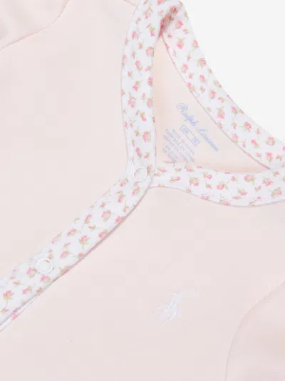 Polo Ralph Lauren Floral-trim Cotton Coverall In Pink