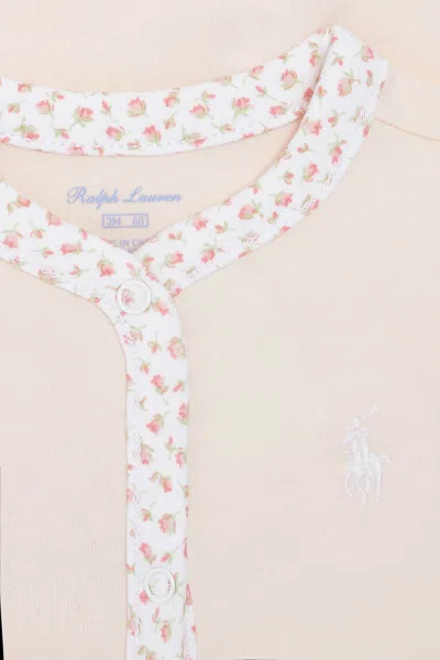 Polo Ralph Lauren Floral-trim Cotton Coverall In Pink